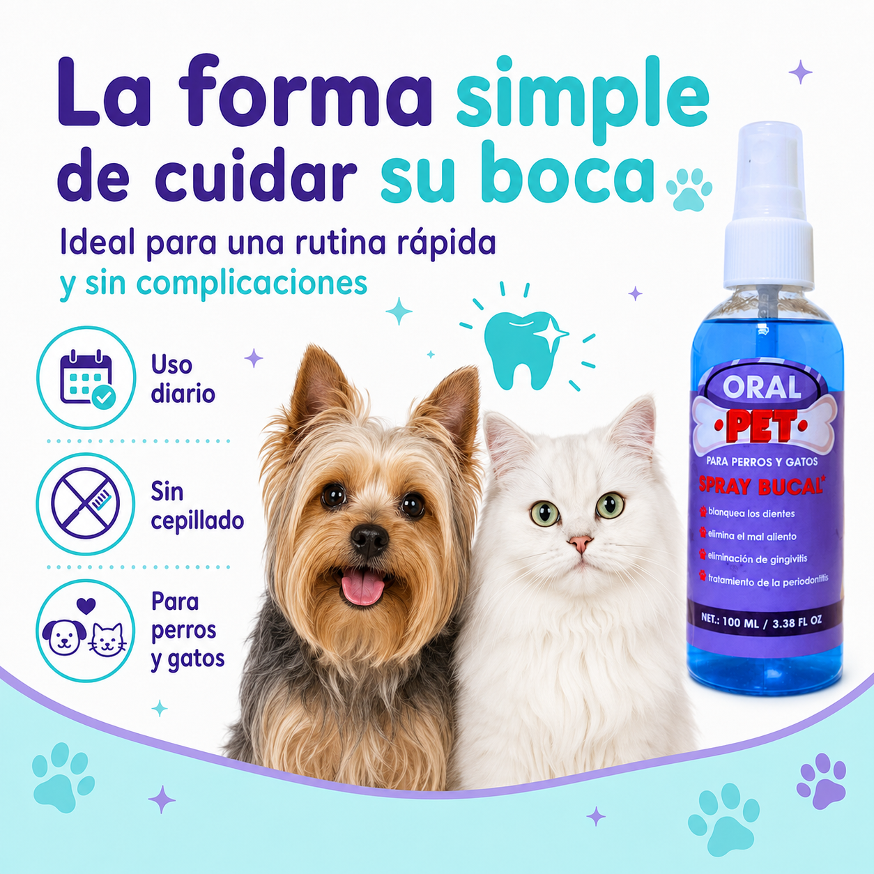 Oral Pet Spray Bucal Limpiador Mascotas