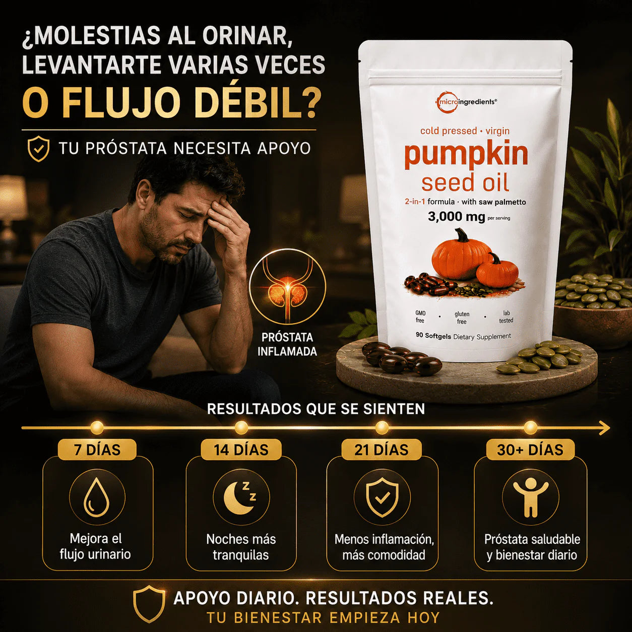 ProstaVital™ Bienestar Prostático y Urinario Natural