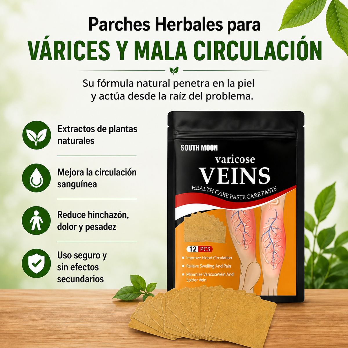 Pack 24 Parches Herbal Anti-Várices – Alivio y Circulación