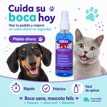 Oral Pet Spray Bucal Limpiador Mascotas