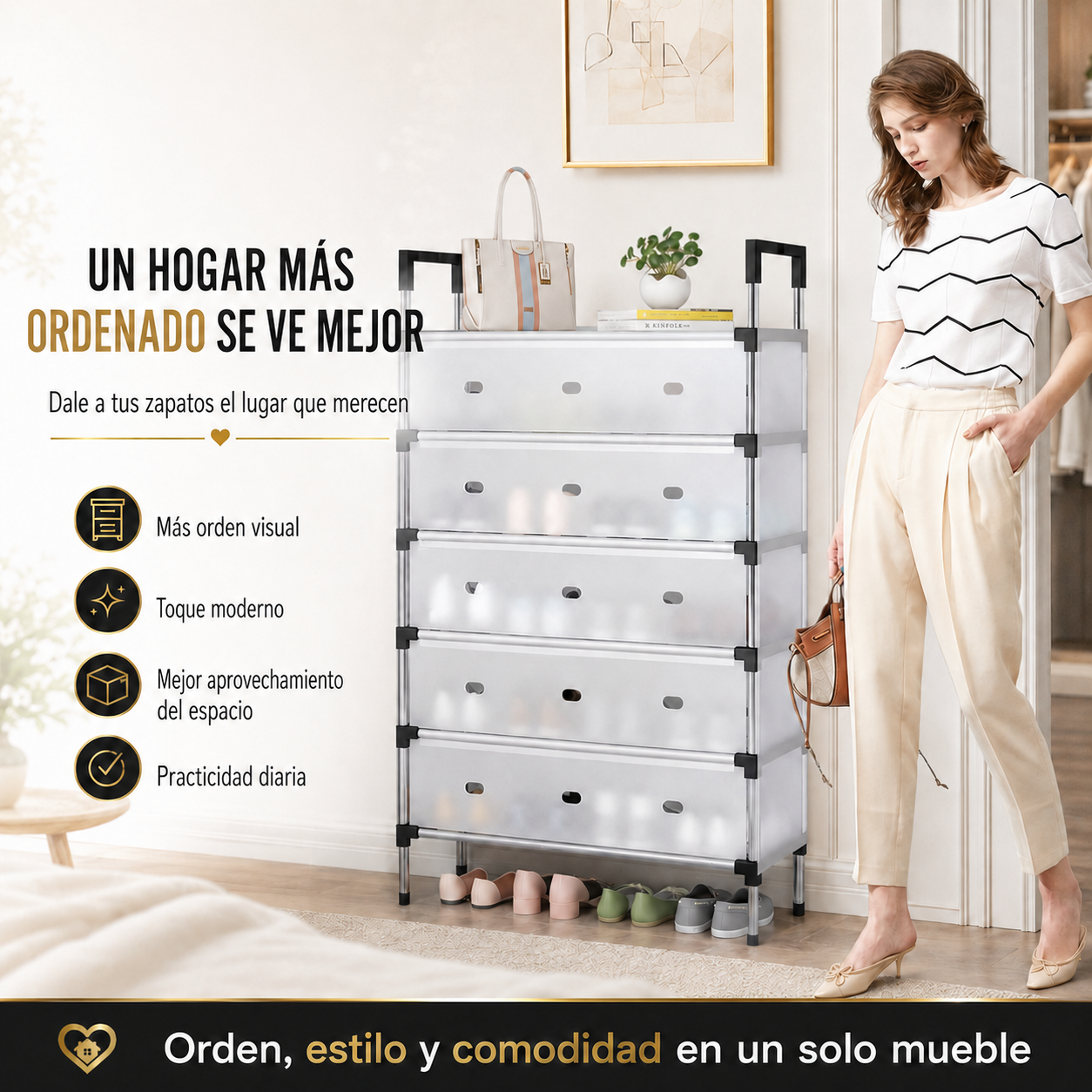 Zapatera Moderna Multinivel para Ahorrar Espacio