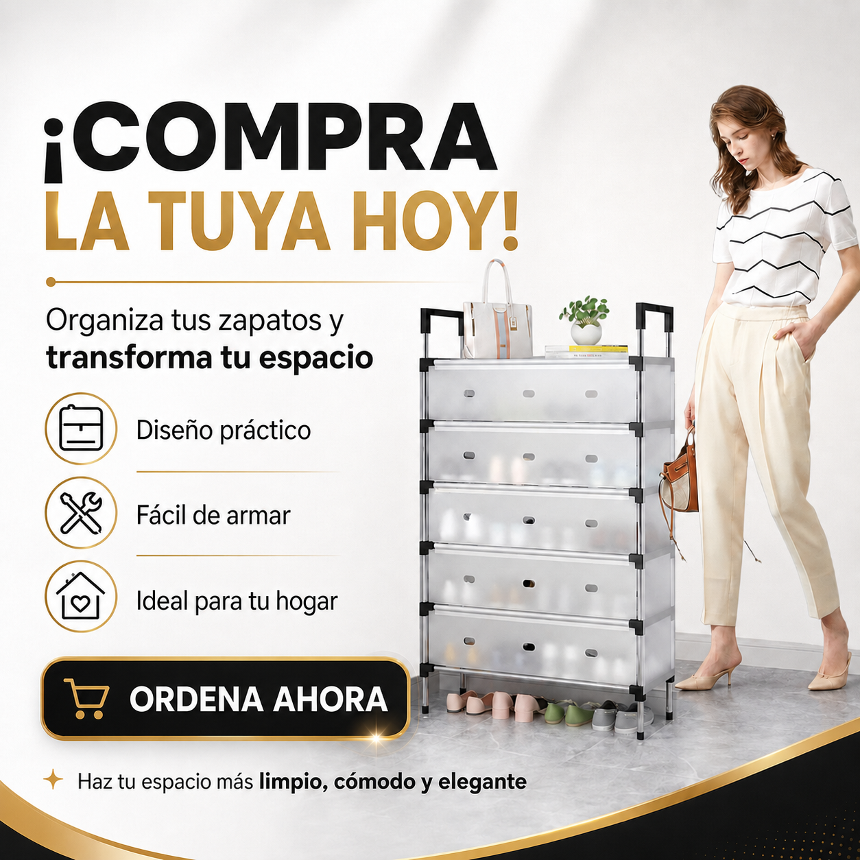 Zapatera Moderna Multinivel para Ahorrar Espacio